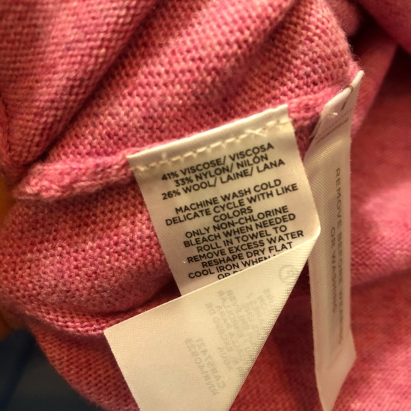 NWT Loft Stitched Yoke Pink Sweater tunic - Picture 6 of 6